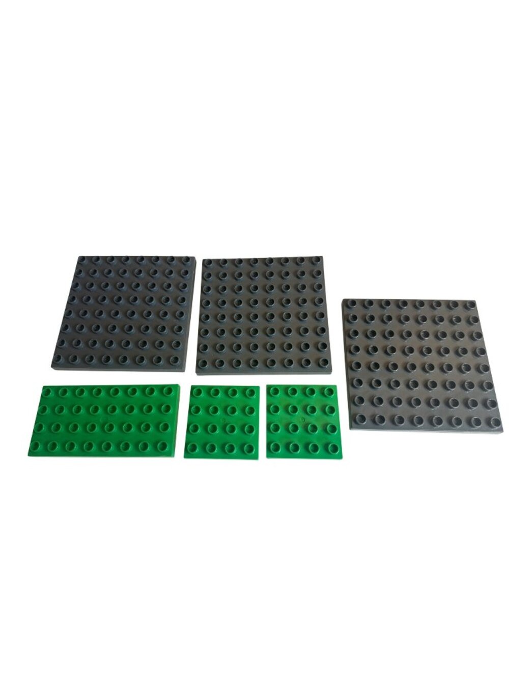 LEGO DUPLO Baseplates Lot of 5 Gray Green 8x8 4x4 8x4 Misc. Building Toys